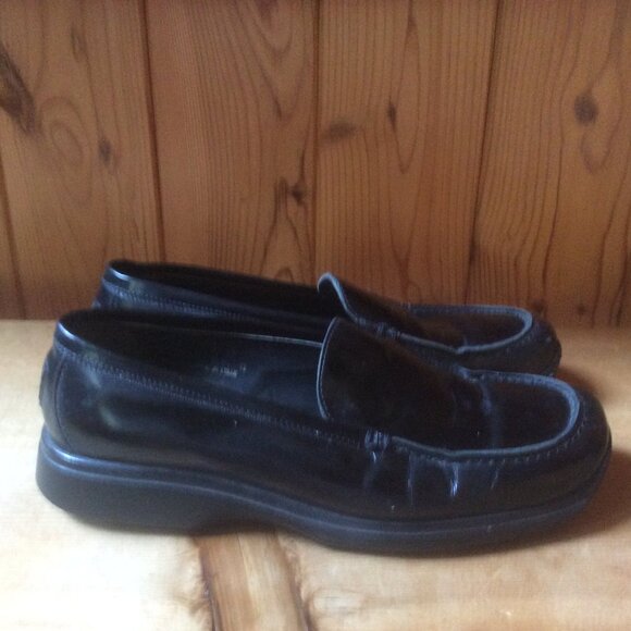 Coach Shoes - Coach Rita Spazzalato Black Leather Classic Square Toe Slip On Loafers Size 8.5B